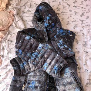 DIESEL Black/Blue Floral Puffer Jacket
